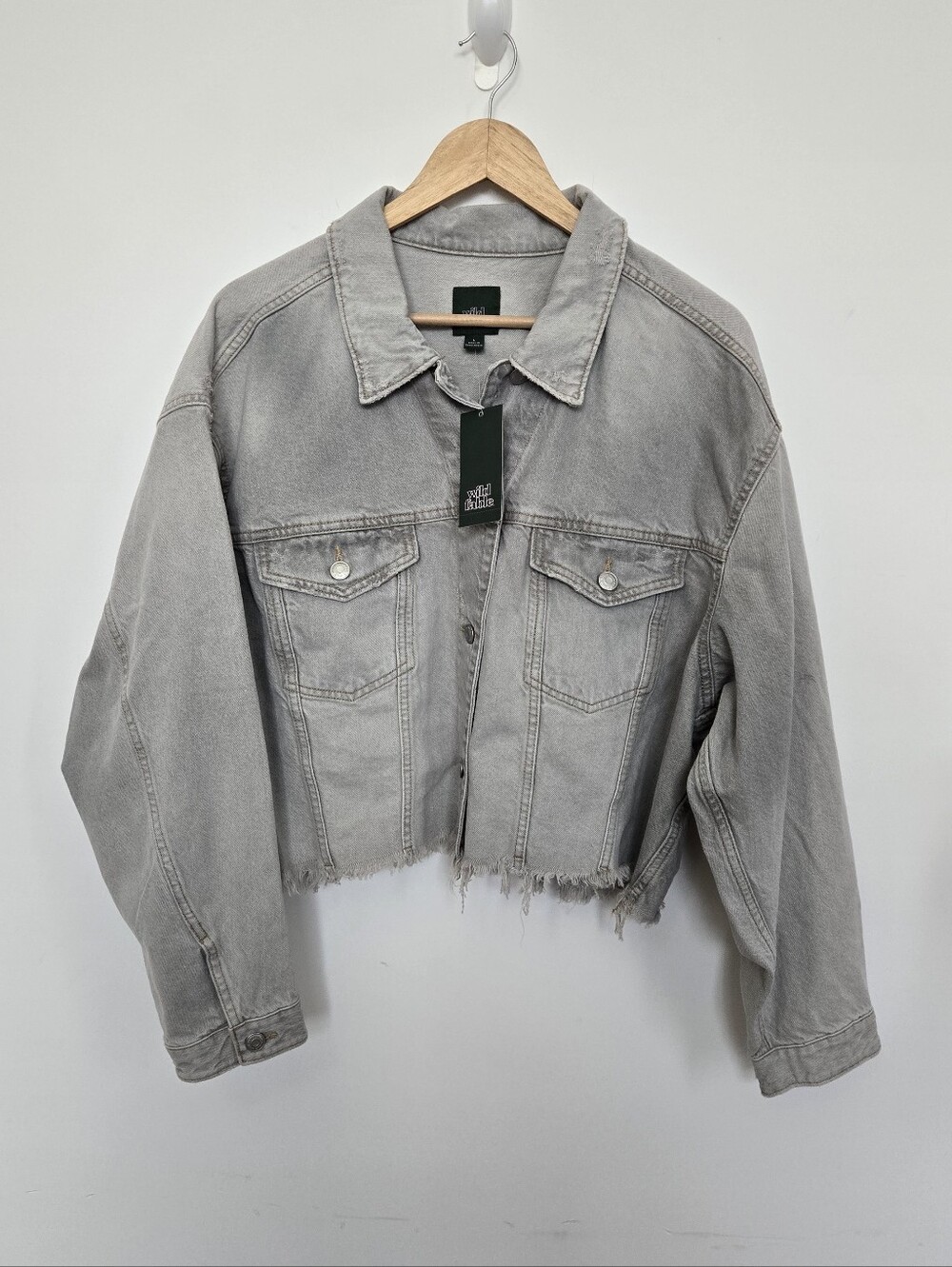 wild fable Light Gray Cropped Denim Jacket